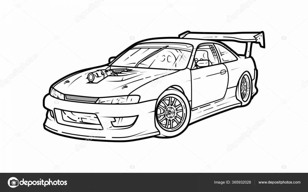 Nissan silvia нарисовать