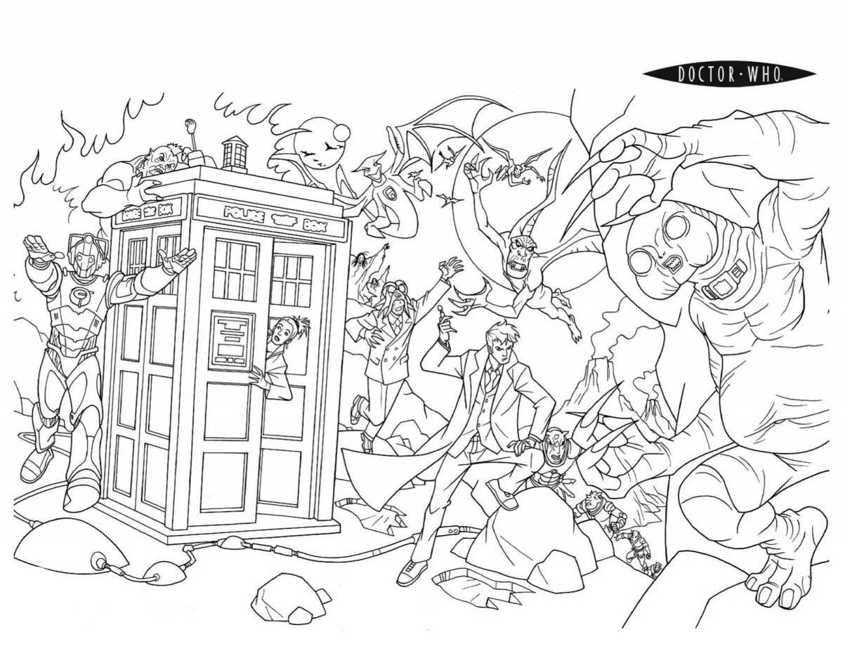 Coloring book dazzling doctor who