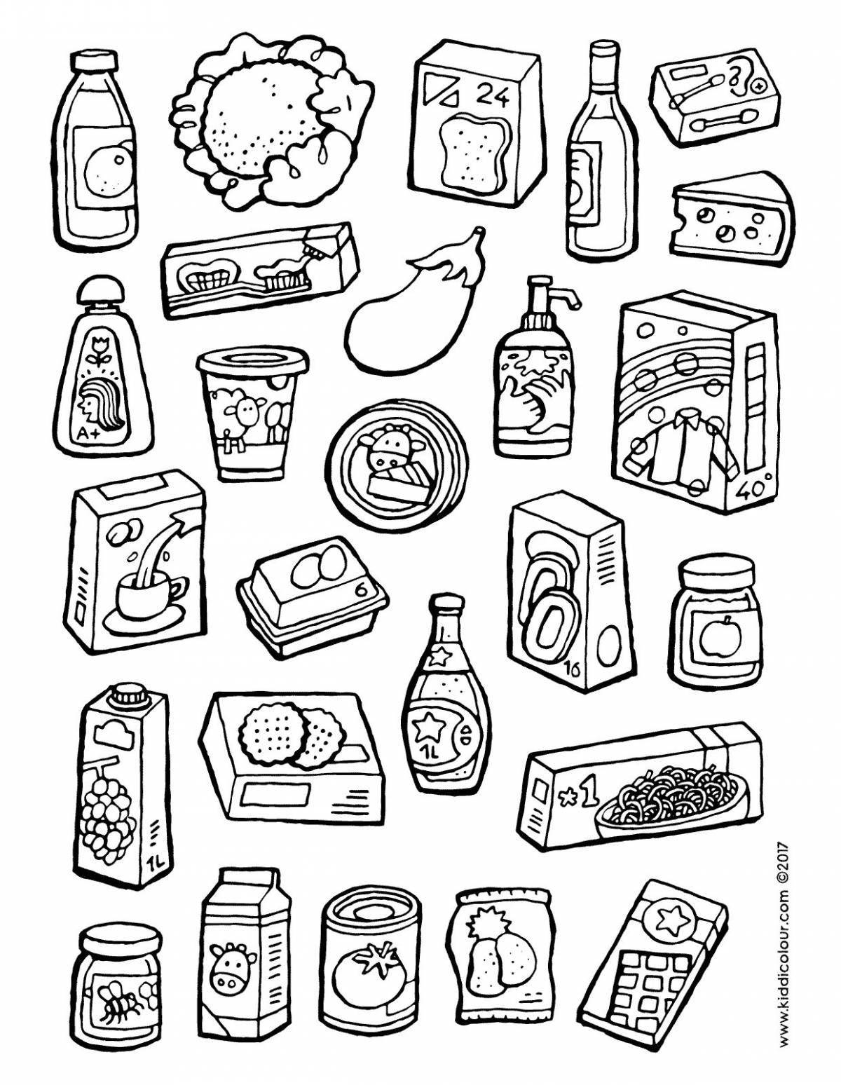 Grocery store inspirational coloring page