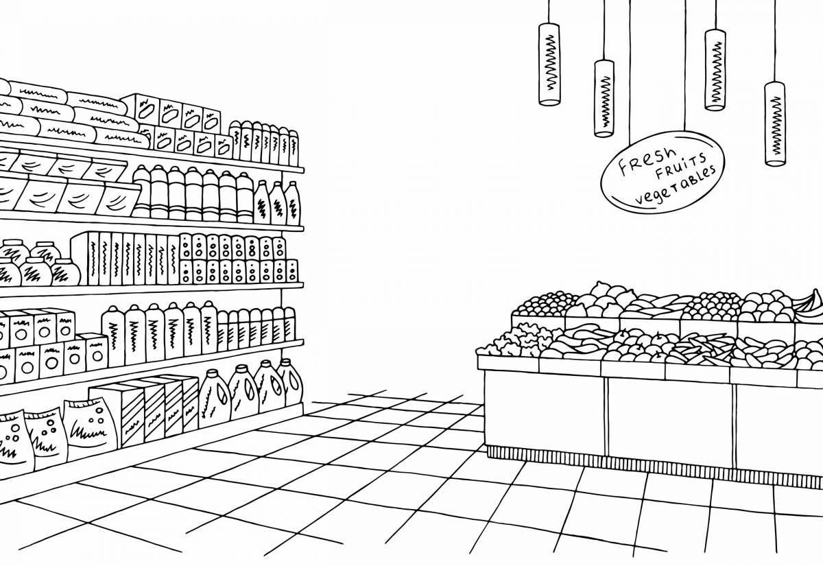 Fatty food shop coloring page