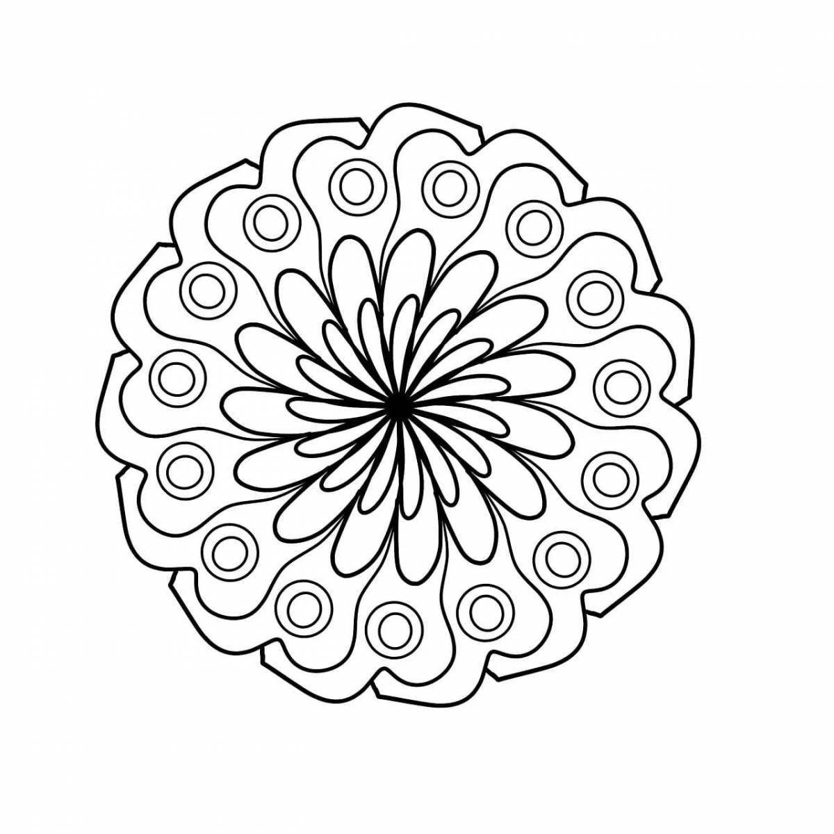 Coloring page with bright light pattern