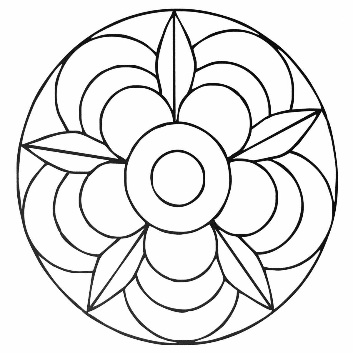 Coloring page with dazzling light pattern