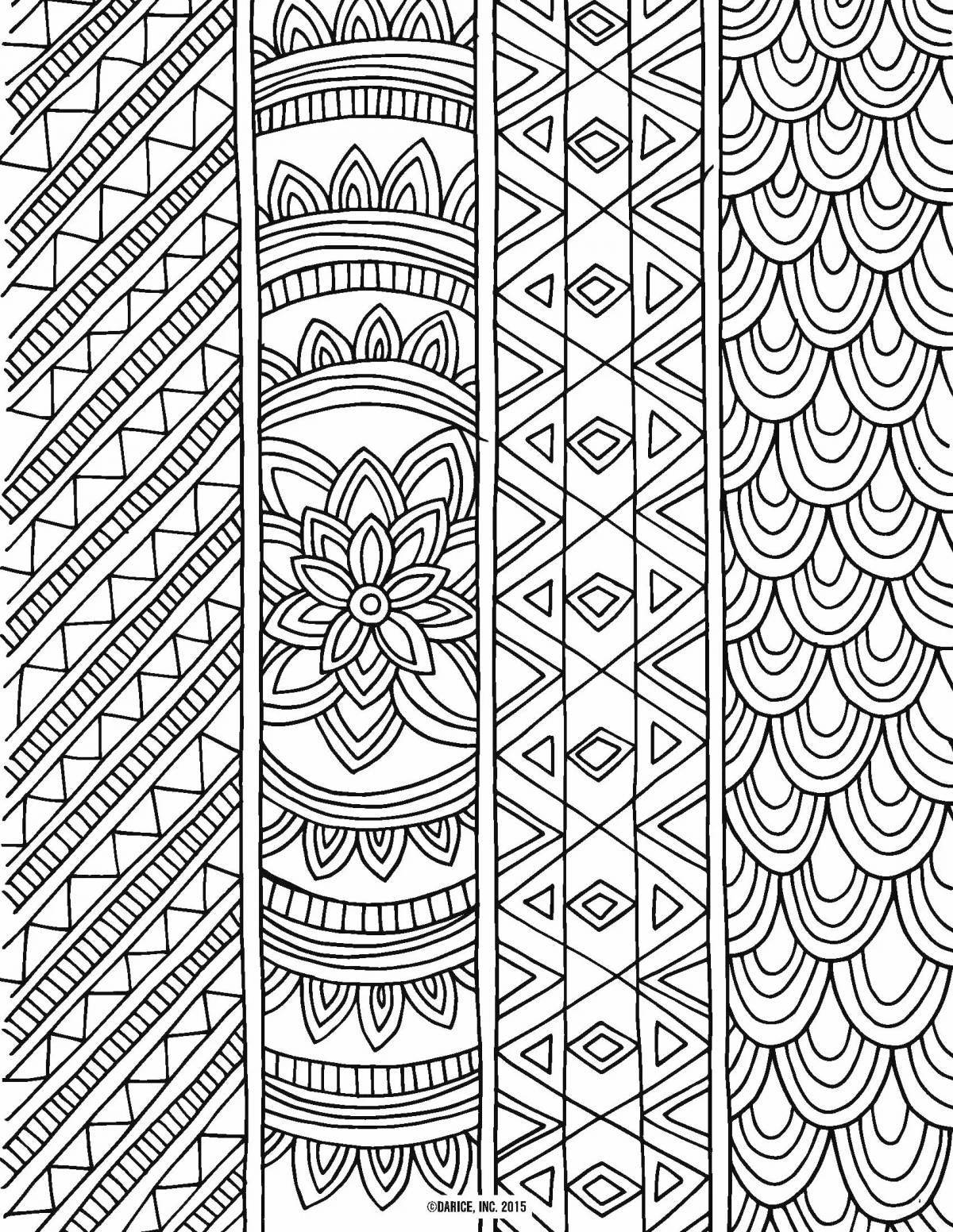 Coloring page with a fascinating light pattern