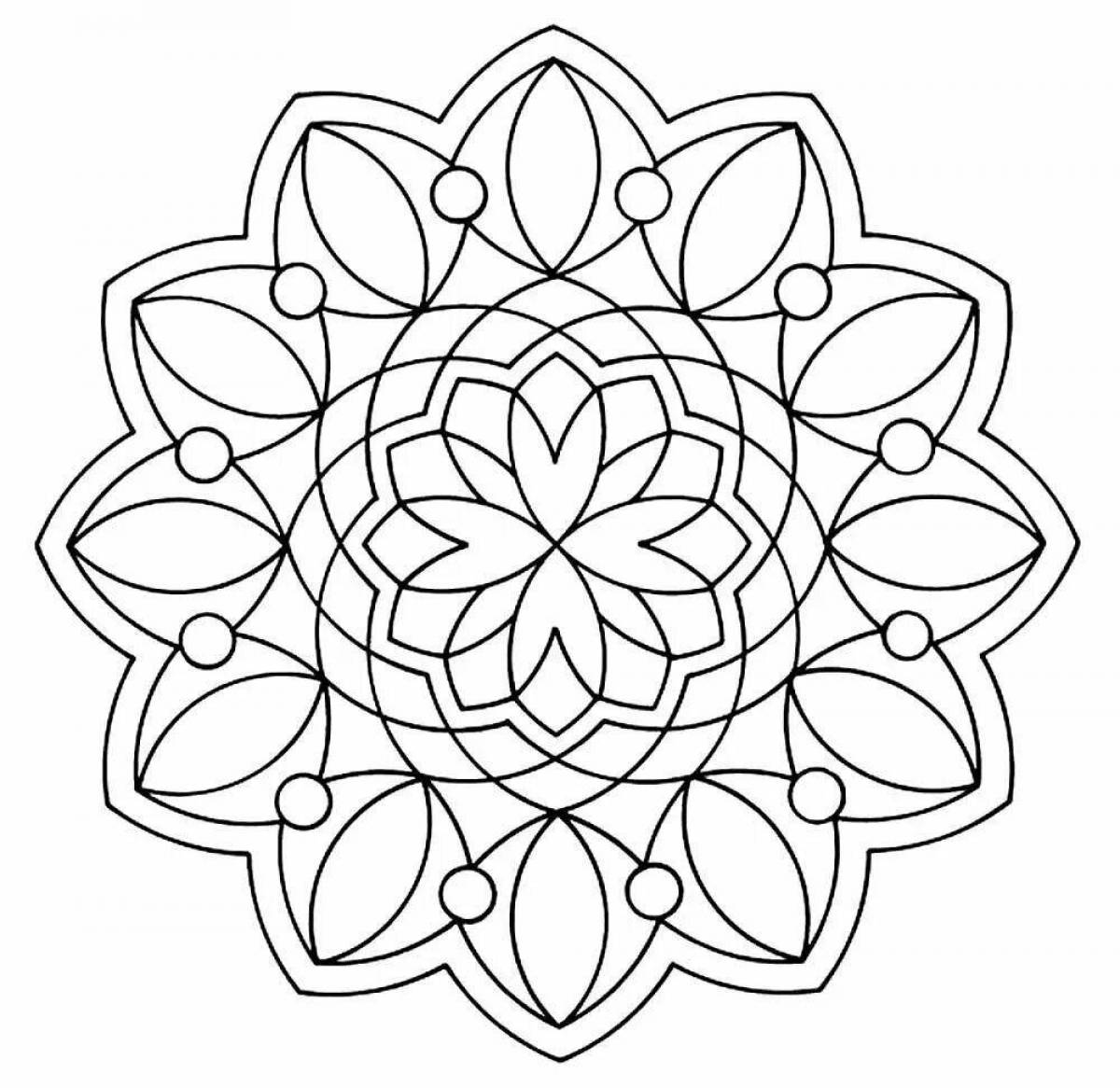 Detailed light pattern coloring page