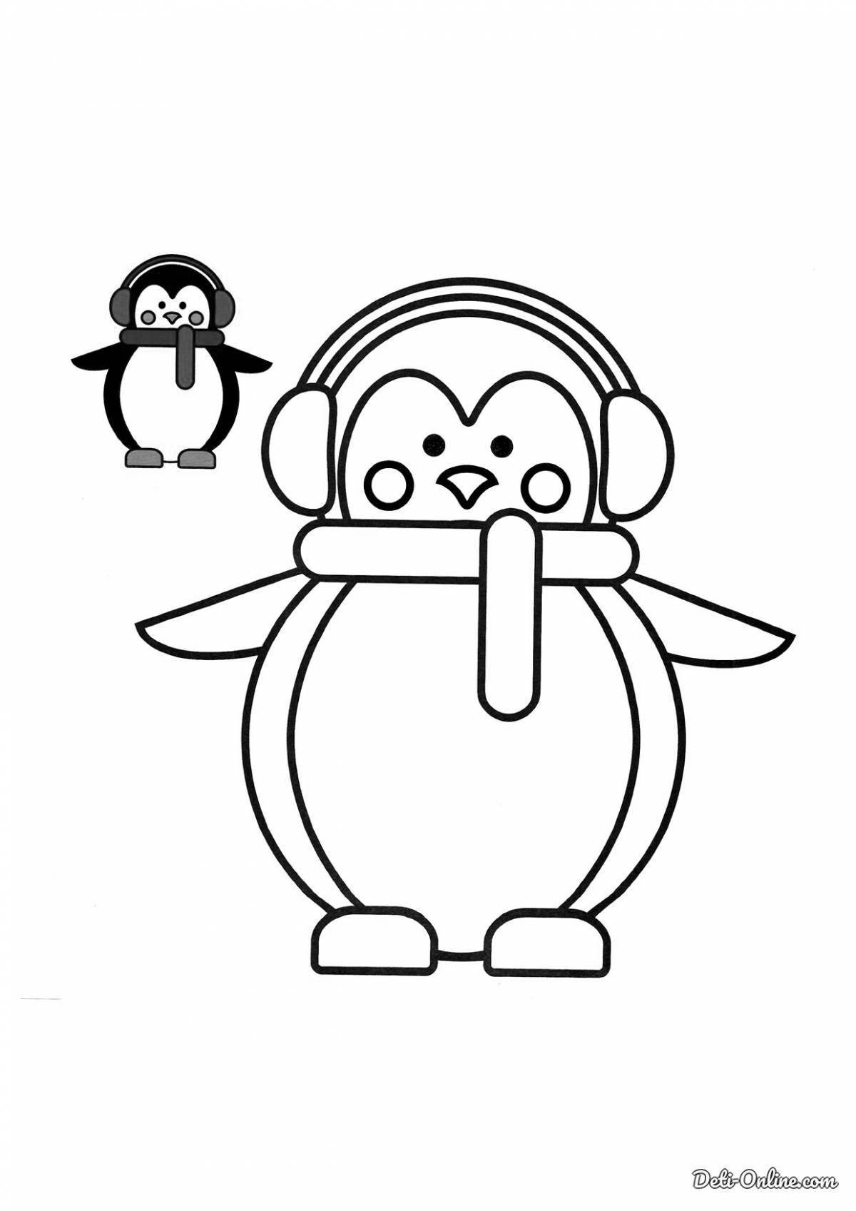 Penguin holiday coloring book