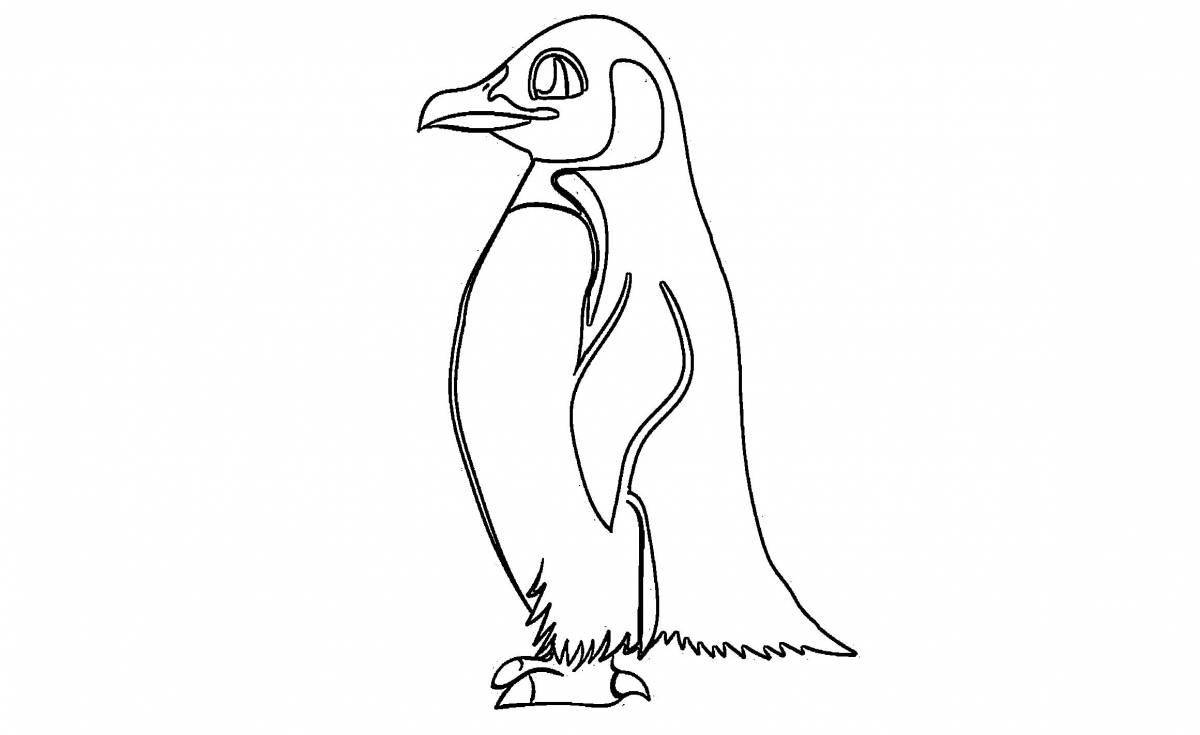 Сверкающая раскраска пингвин