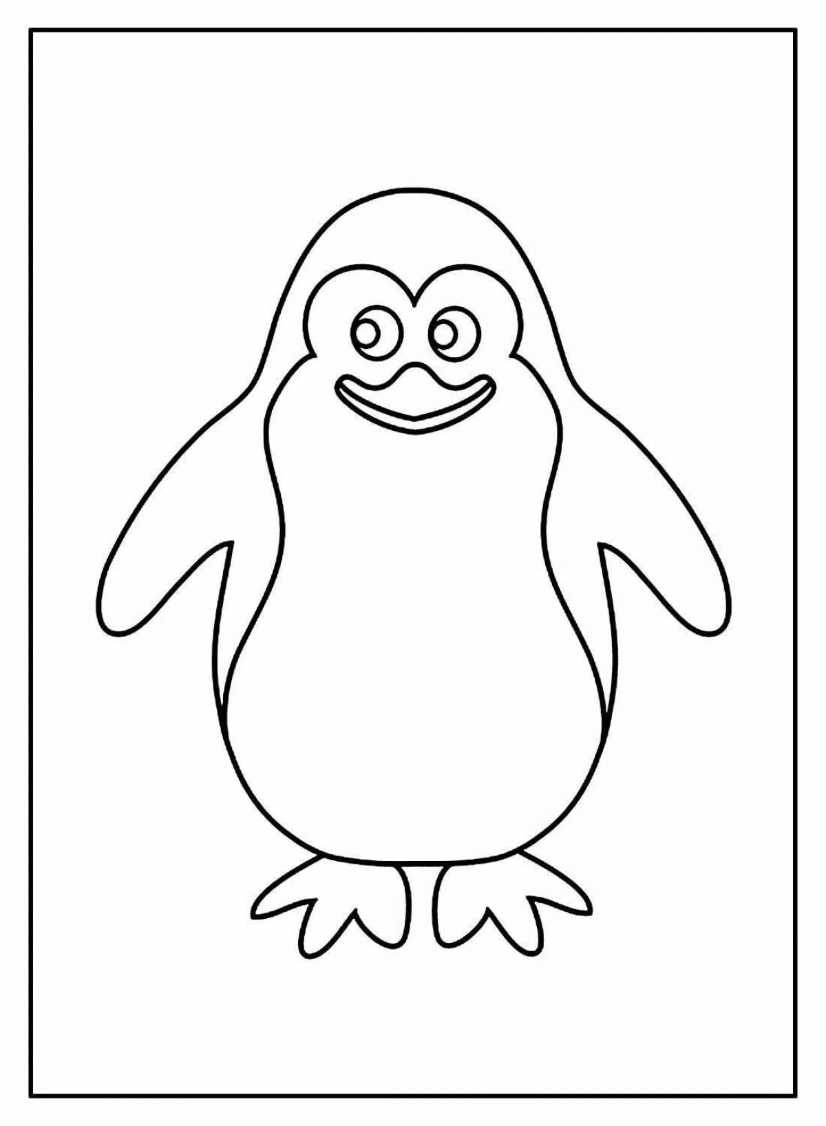 Сложная раскраска пингвин
