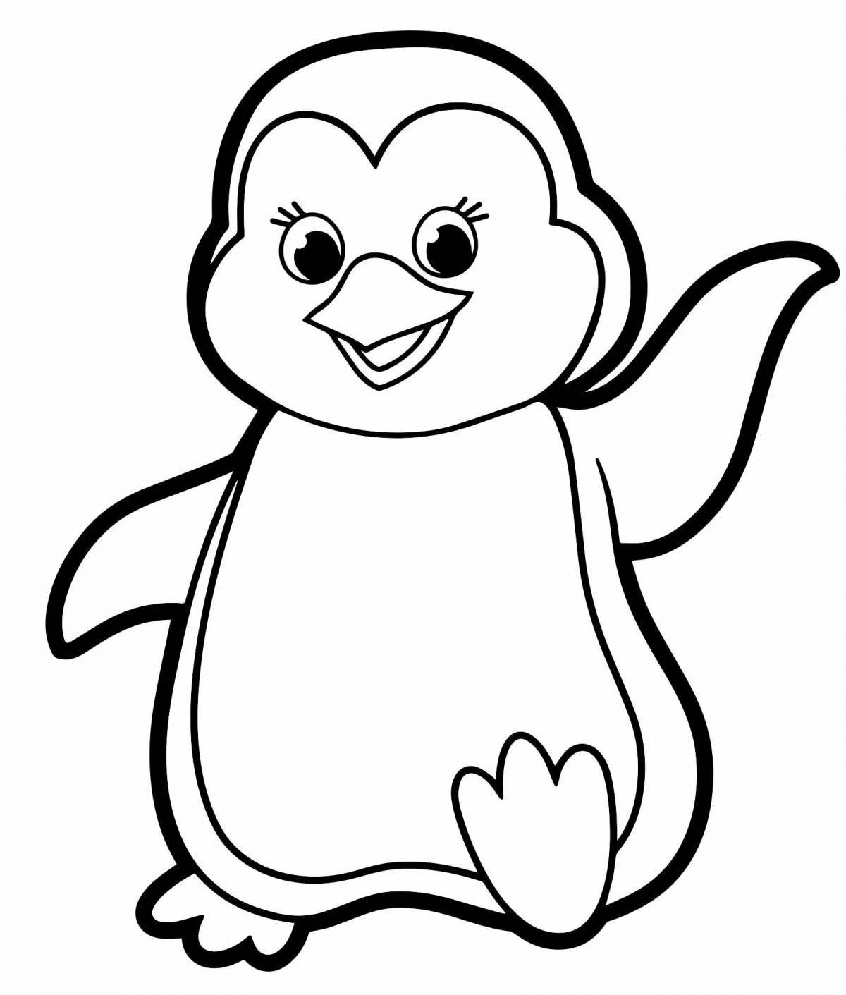 Animated coloring penguin
