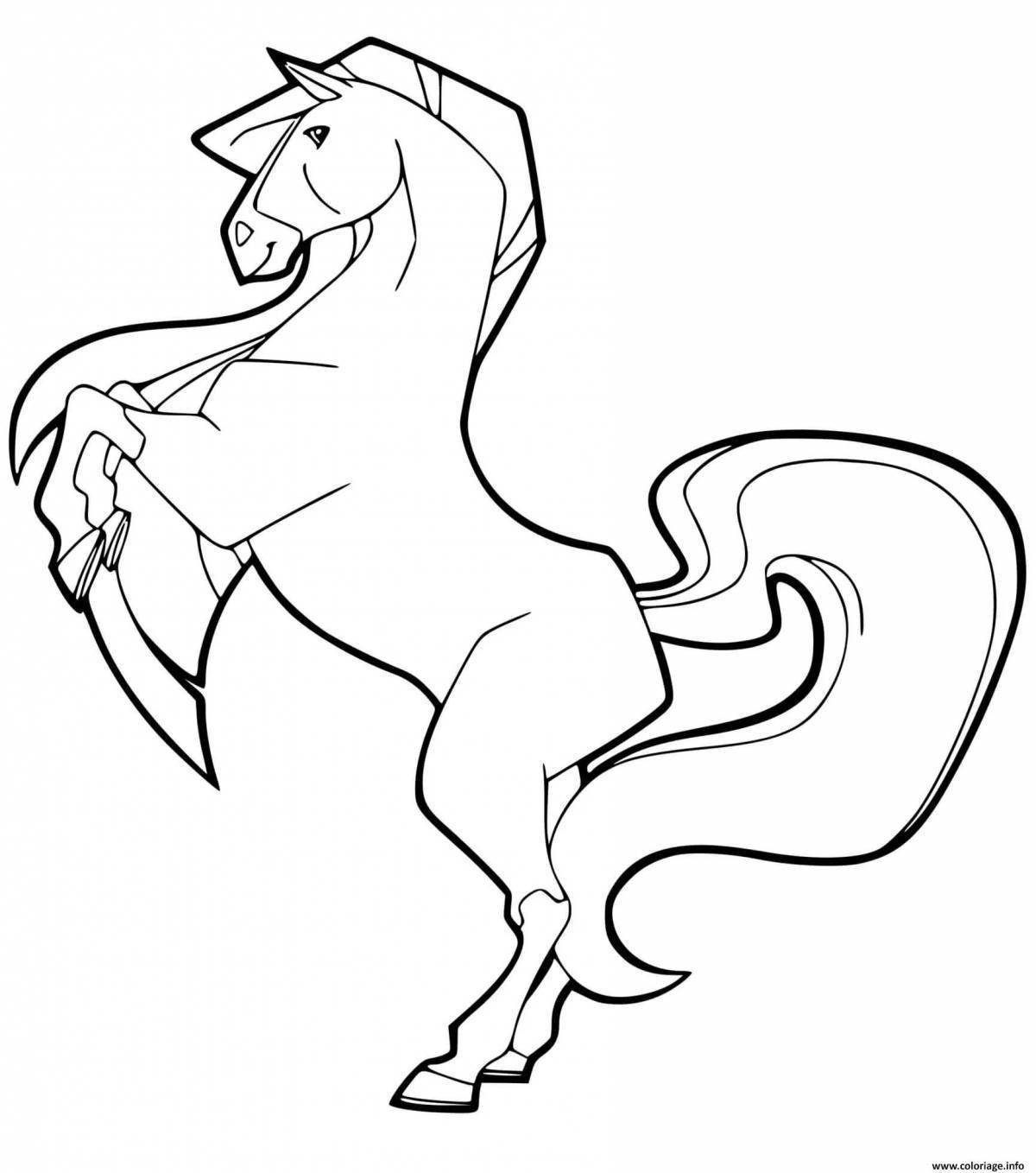 Coloring page majestic land of horses