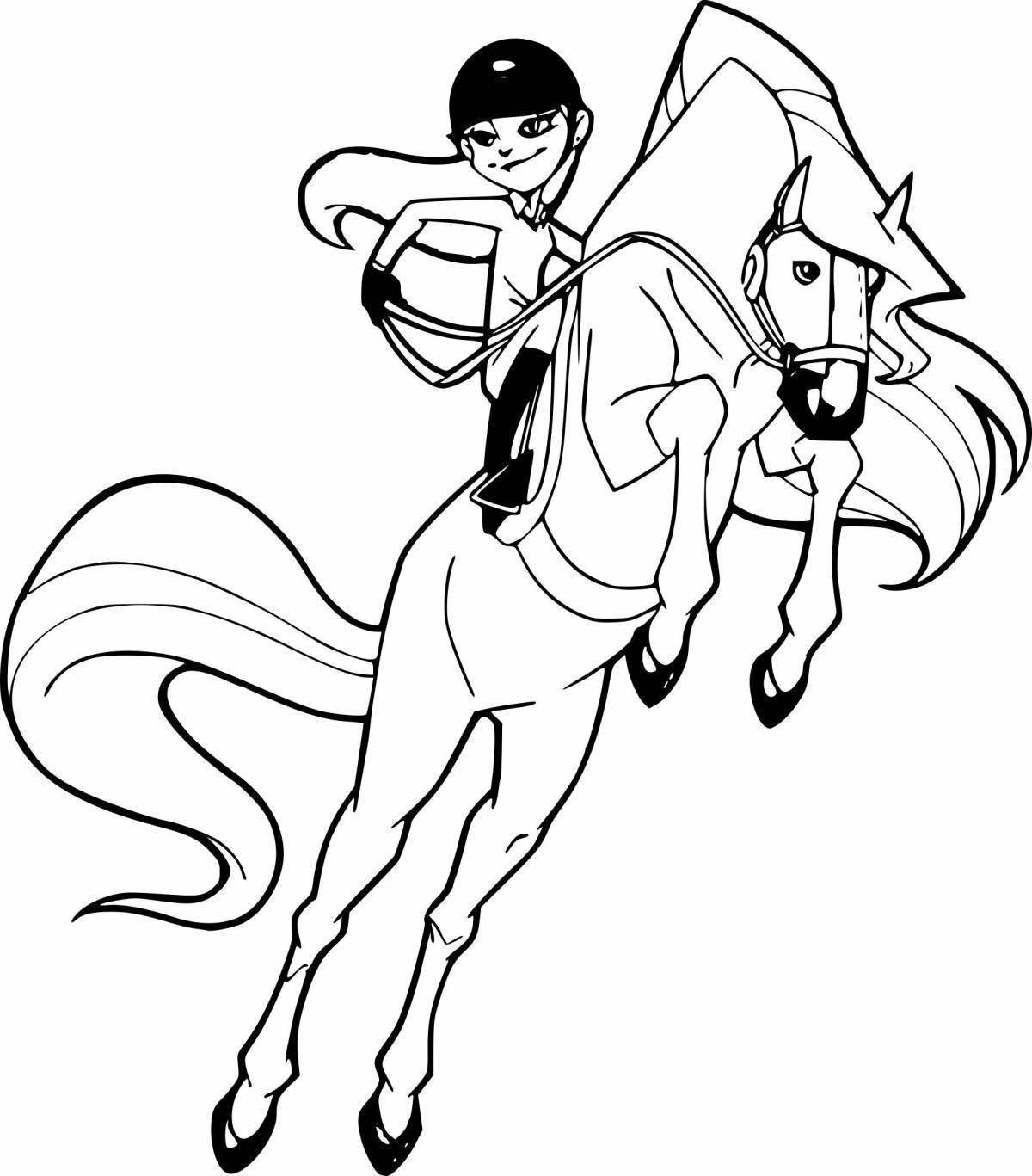 Coloring page living country of horses