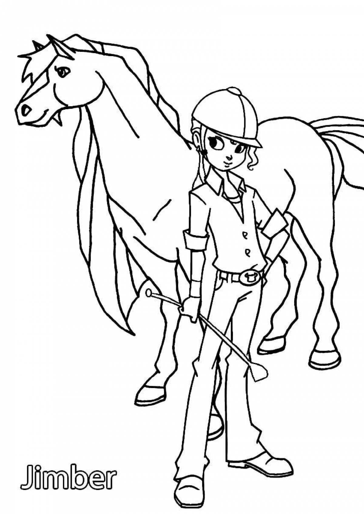 Colouring funny country of horses