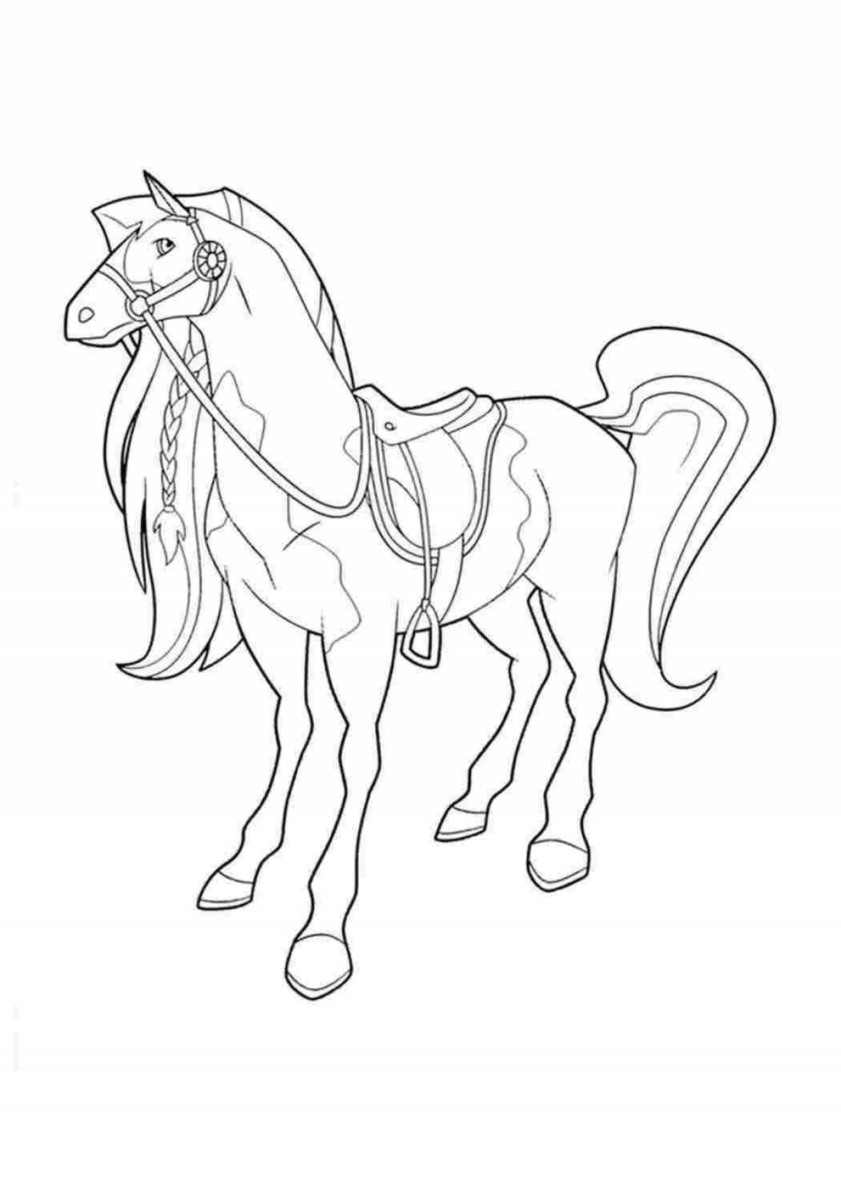 Coloring page brilliant land of horses