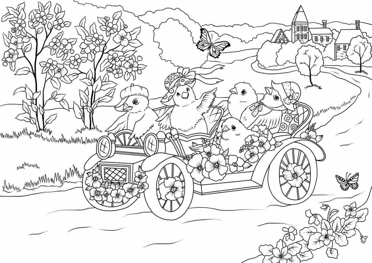 Magic village coloring page