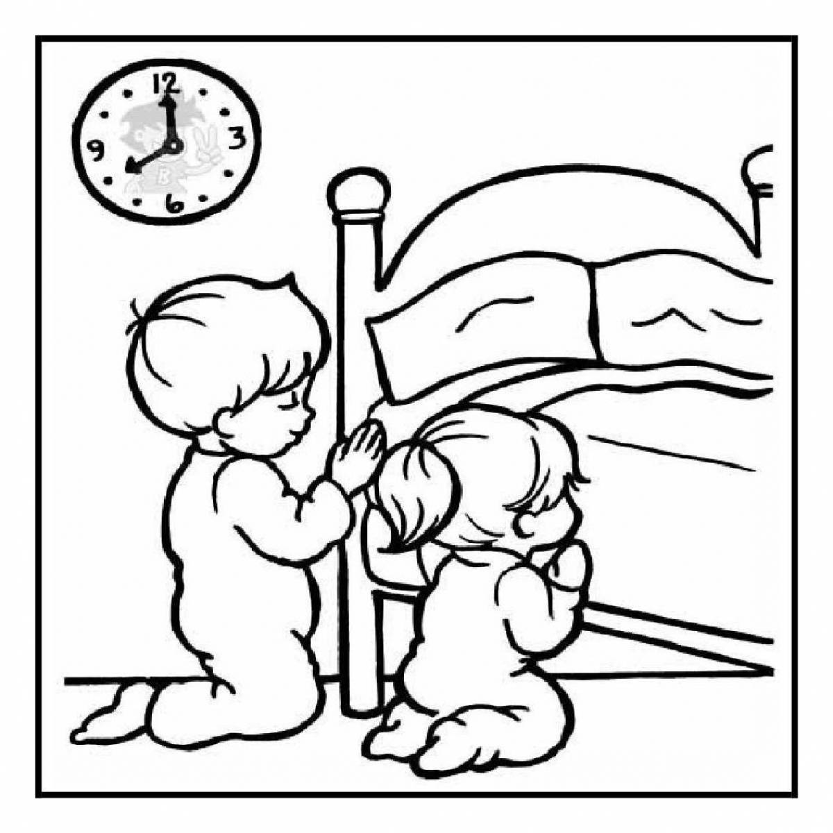 Time of day holiday coloring page