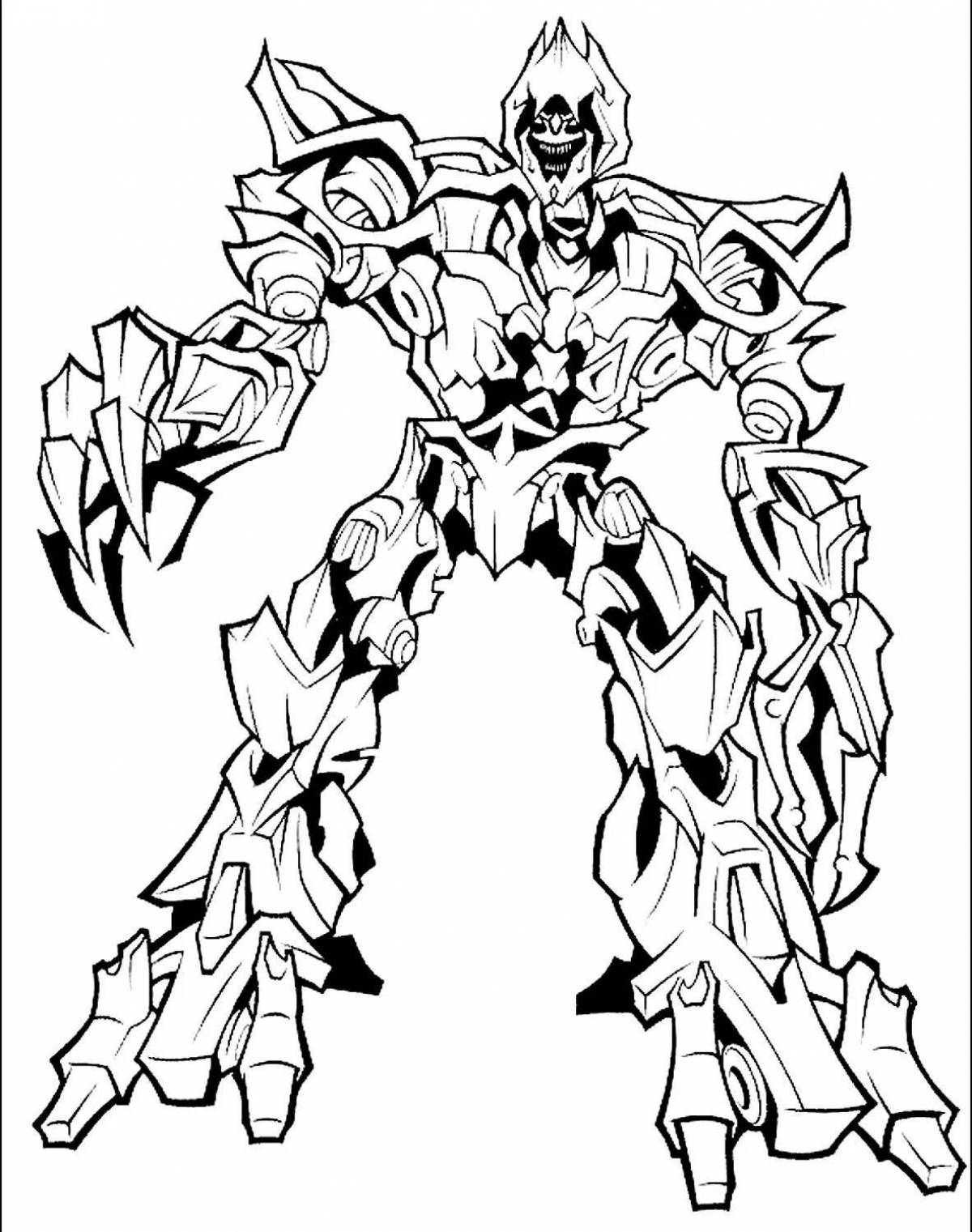 Colorfully illustrated megatron coloring book