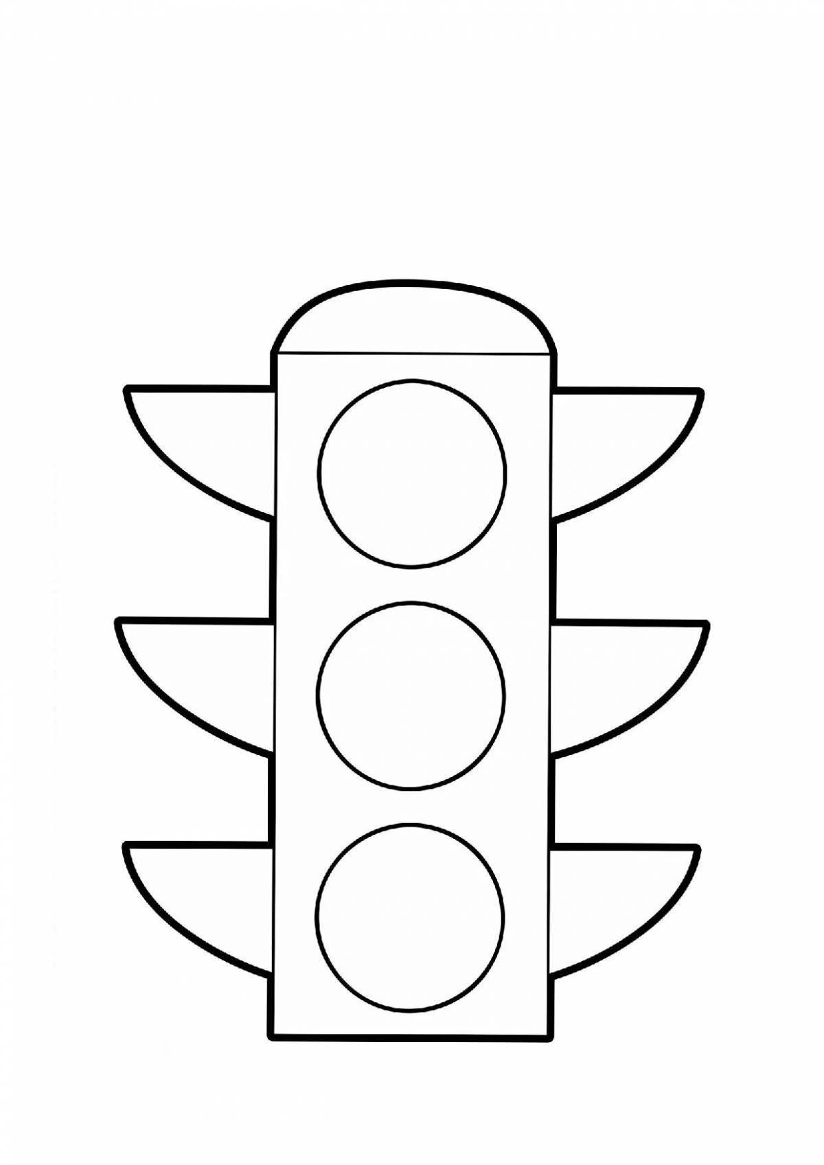 Drawing of a glowing traffic light