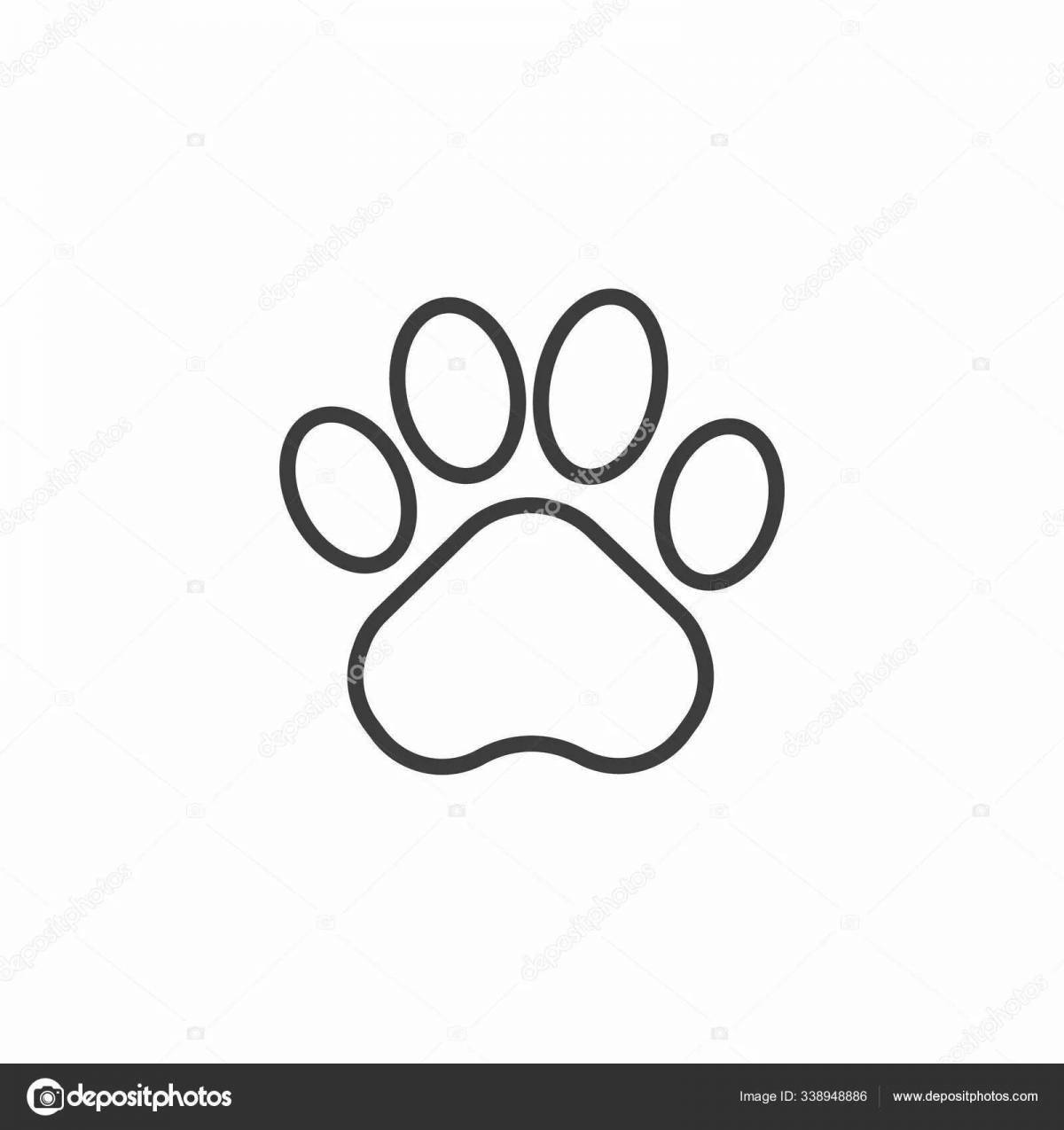 Colorful cat paw coloring page