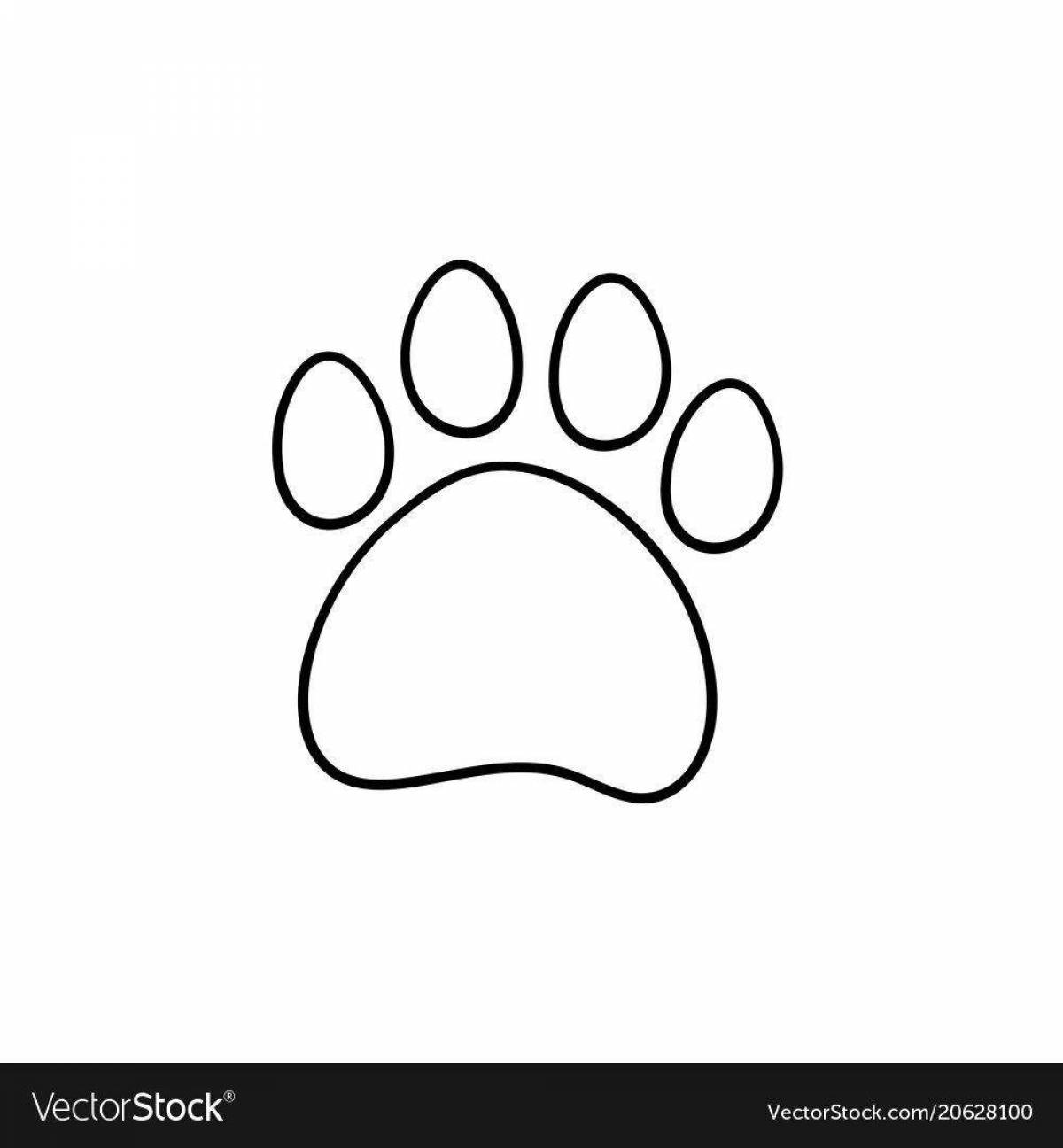 Coloring cute cat paw