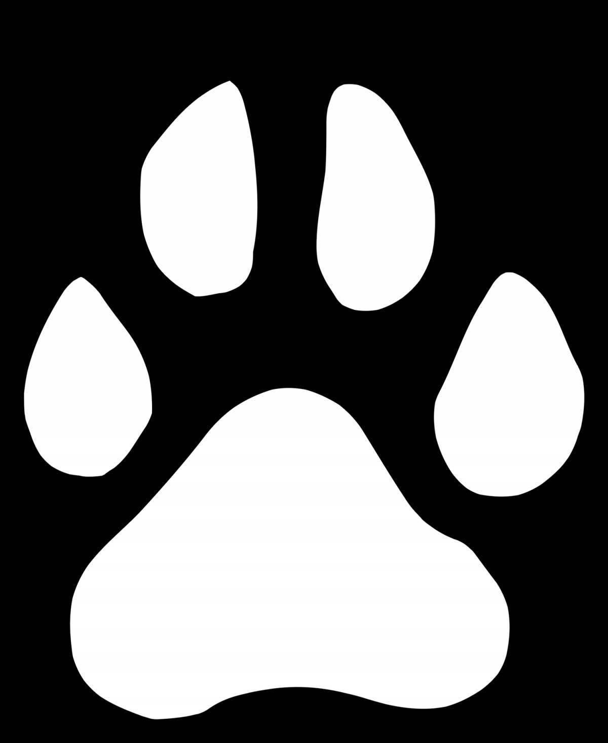 Great cat paw coloring page
