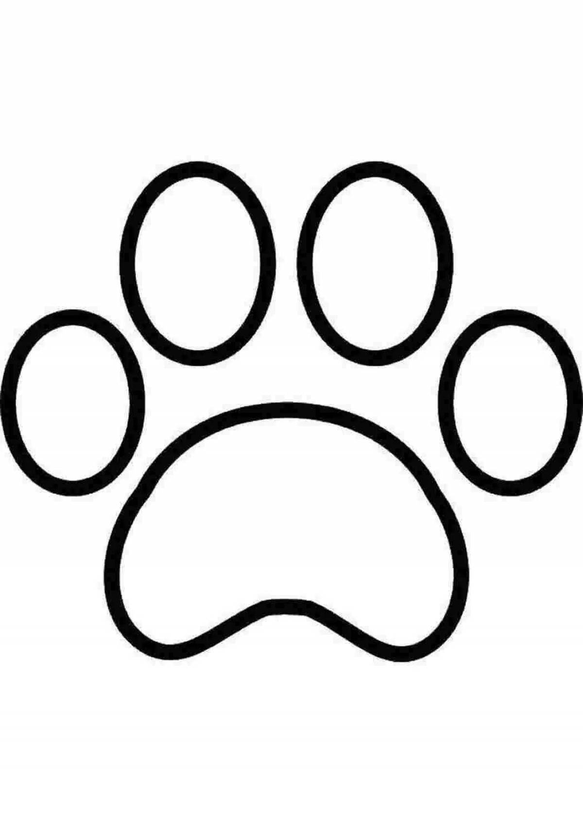 Coloring page wonderful cat paw