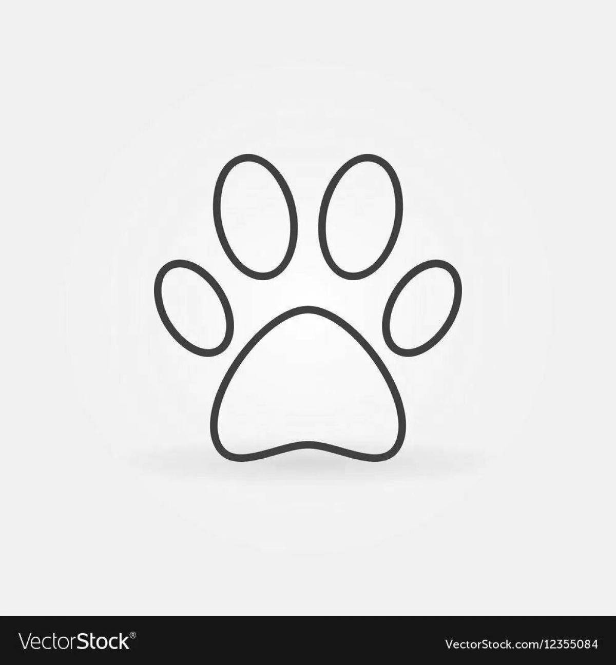 Coloring page dazzling cat paw