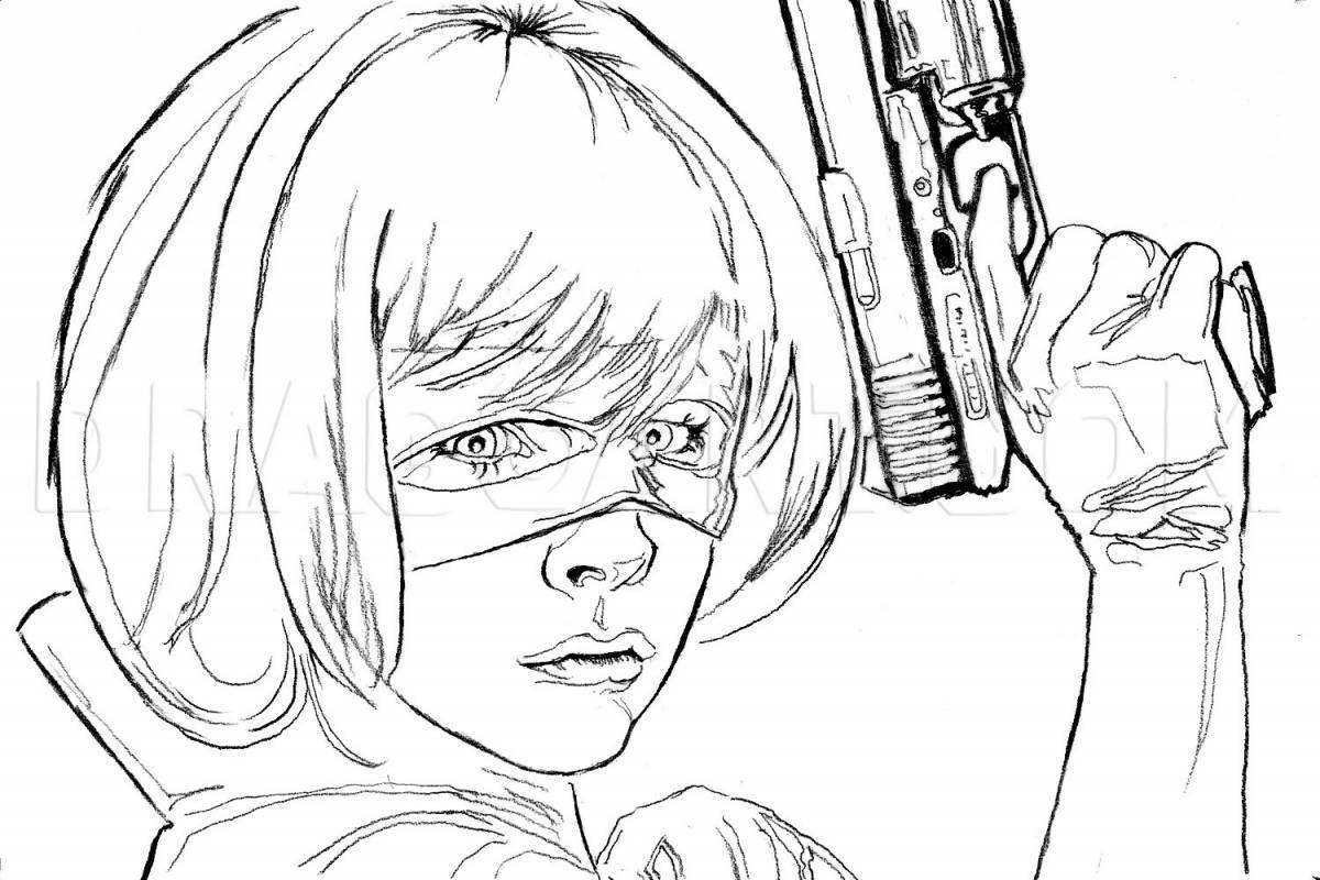 Coloring page powerful masha killer