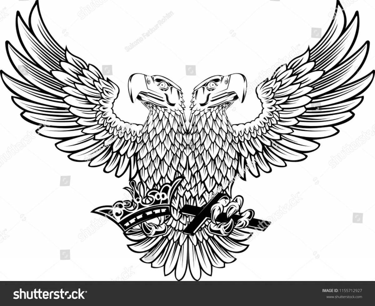 Large coloring book double-headed eagle