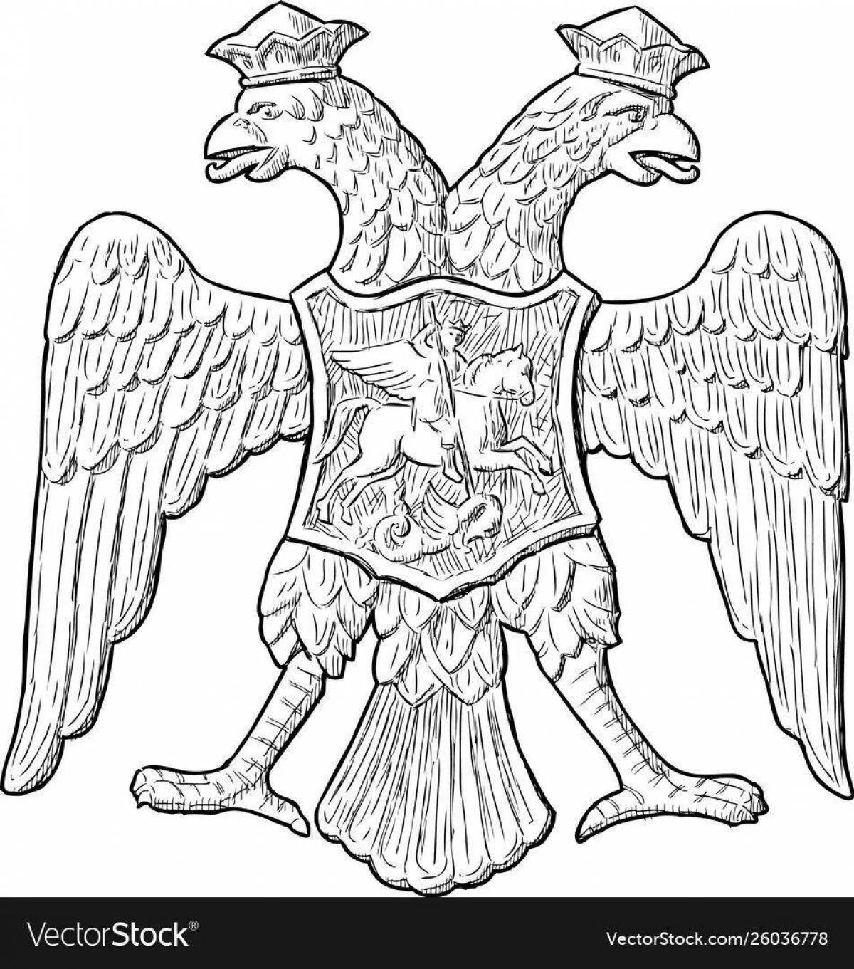 Exquisite coloring double-headed eagle