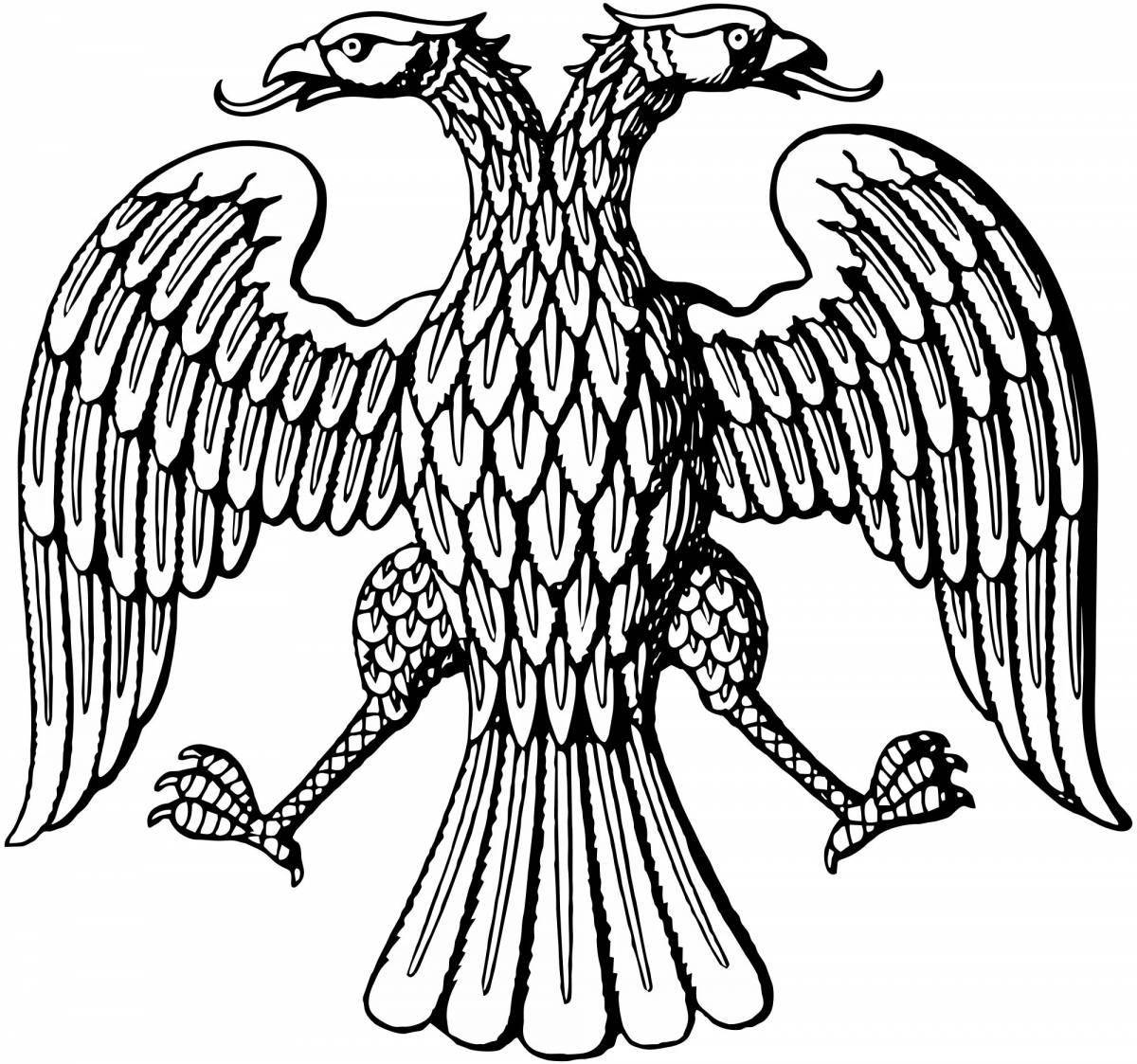 Bright coloring double-headed eagle