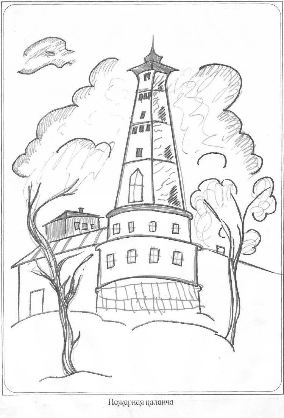 Majestic coloring of the sights of Ulyanovsk