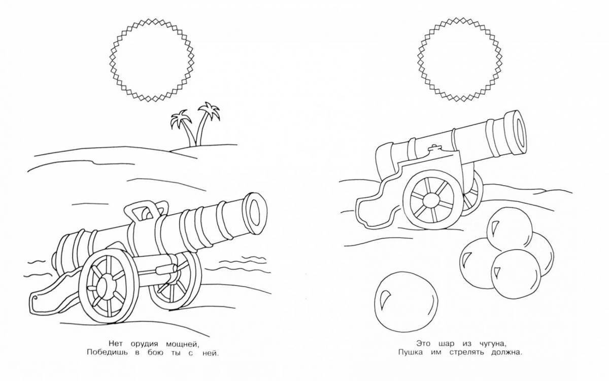 Coloring book magnificent tsar cannon