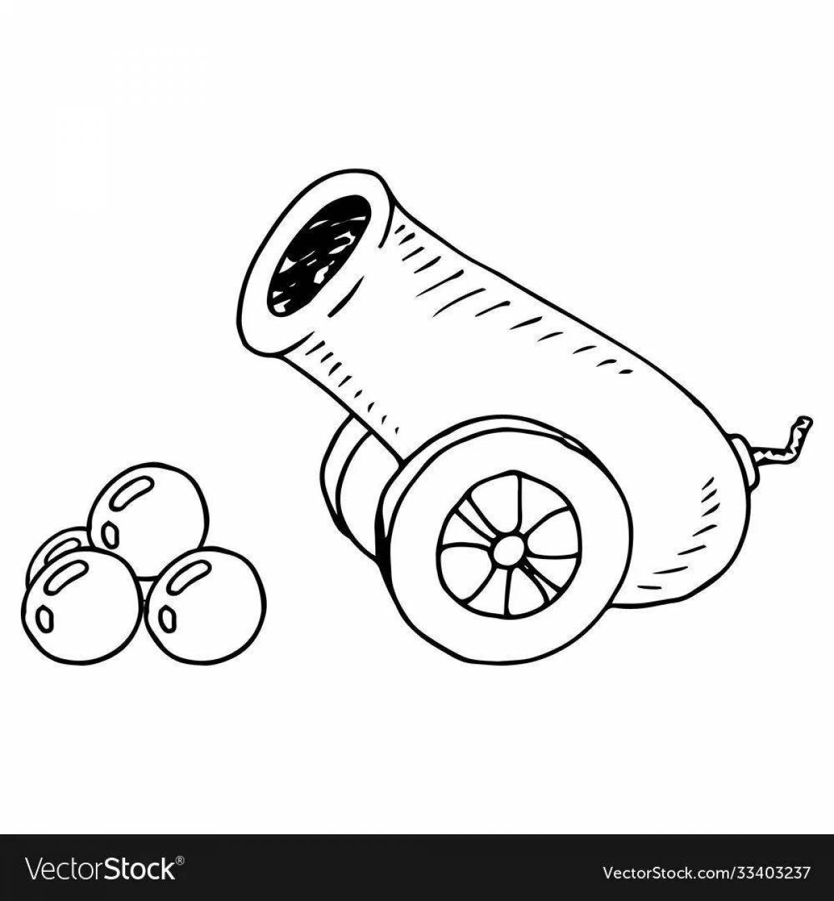 Coloring page elegant tsar cannon