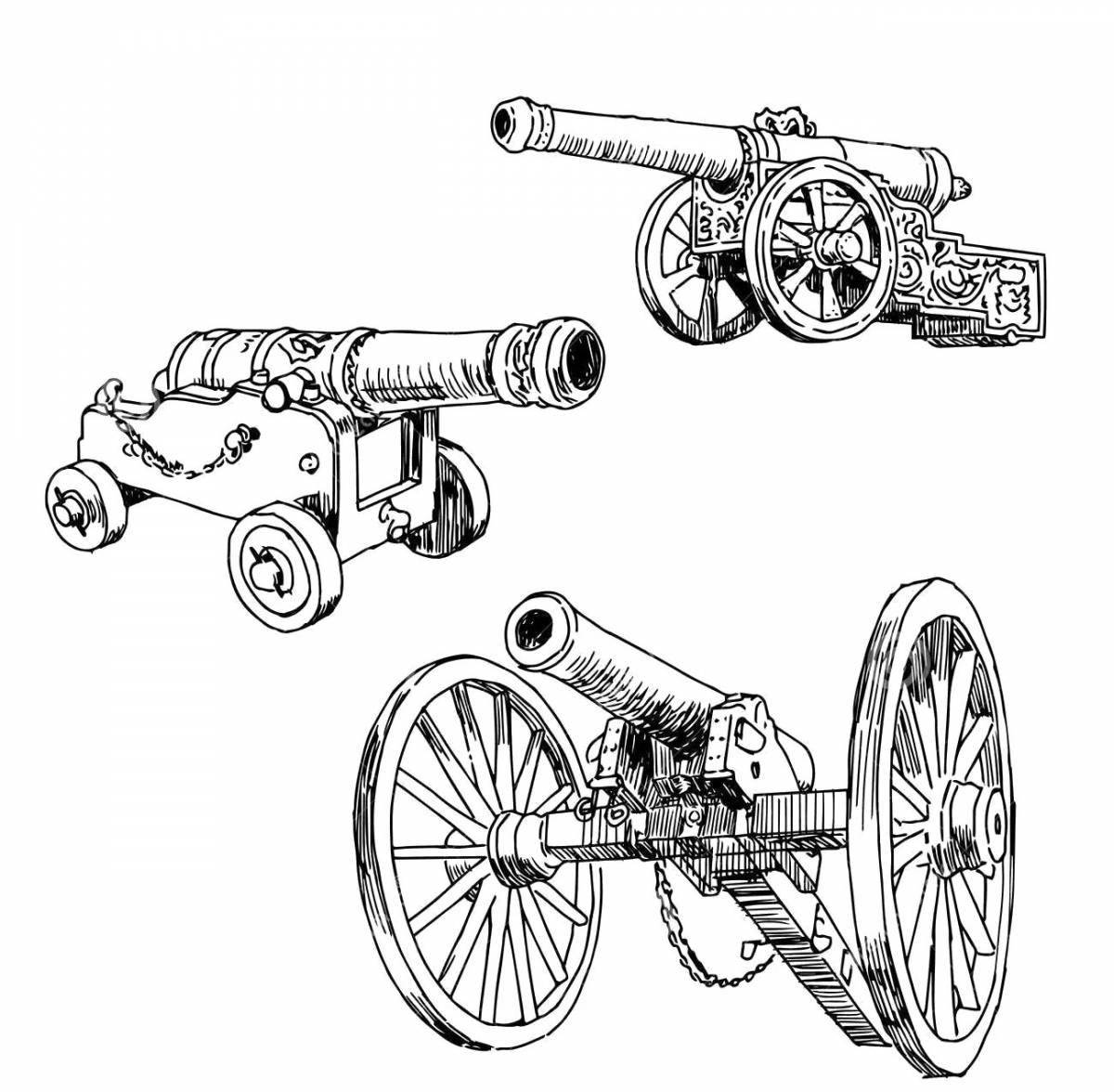 Coloring book shining tsar cannon