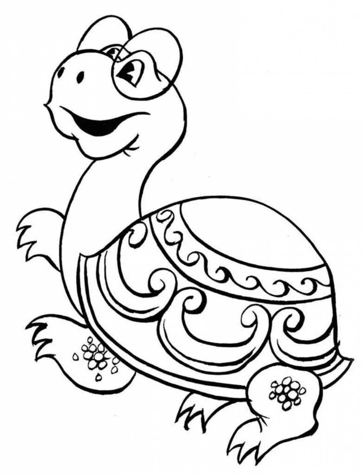 Animated coloring turtle tortilla