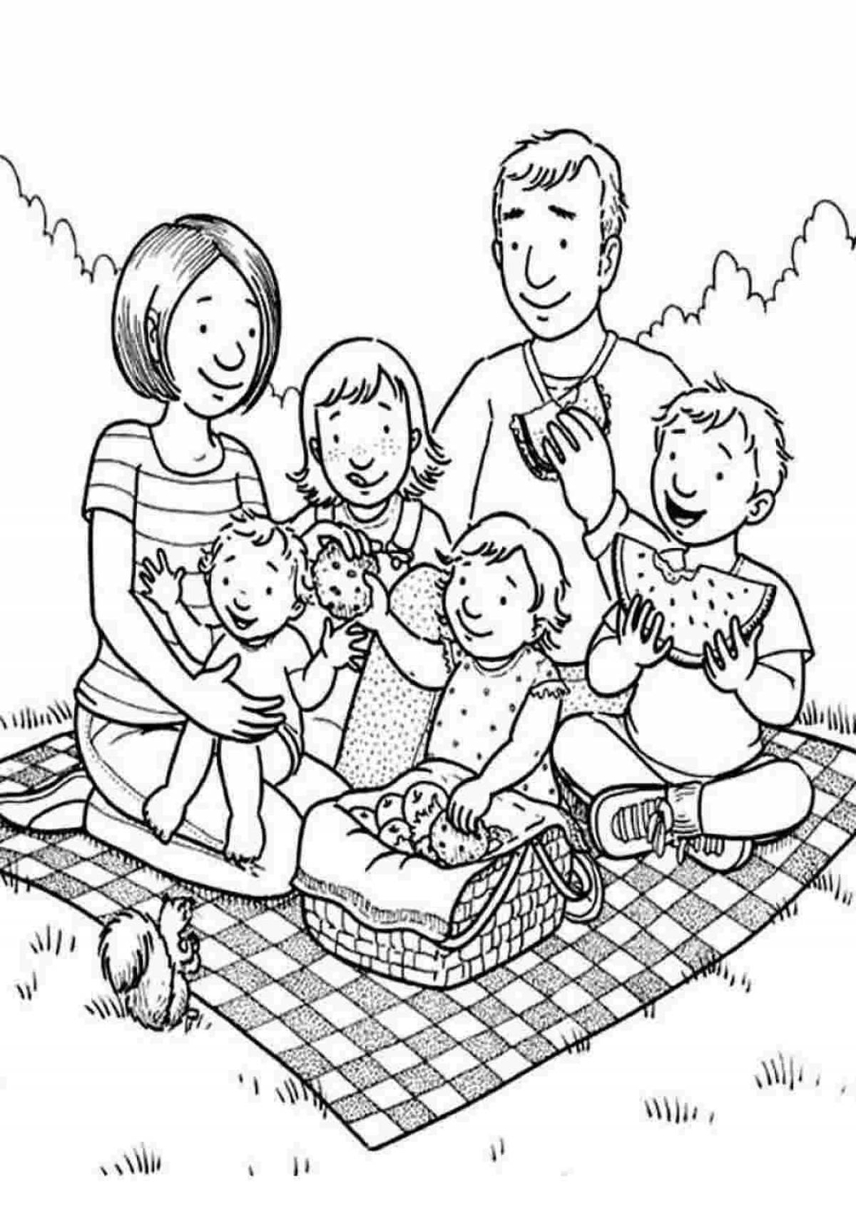 Glowing family coloring book
