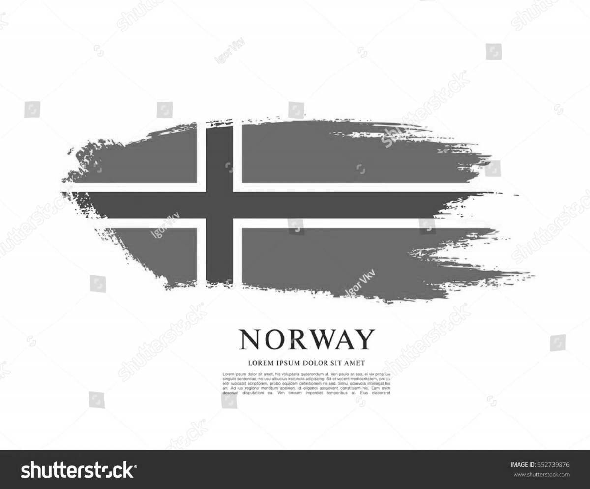 Раскраска великолепный флаг норвегии