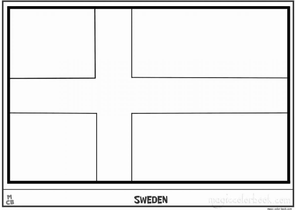 Изысканная страница раскраски флага норвегии