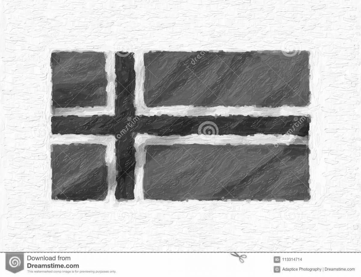 Восхитительная страница раскраски флага норвегии