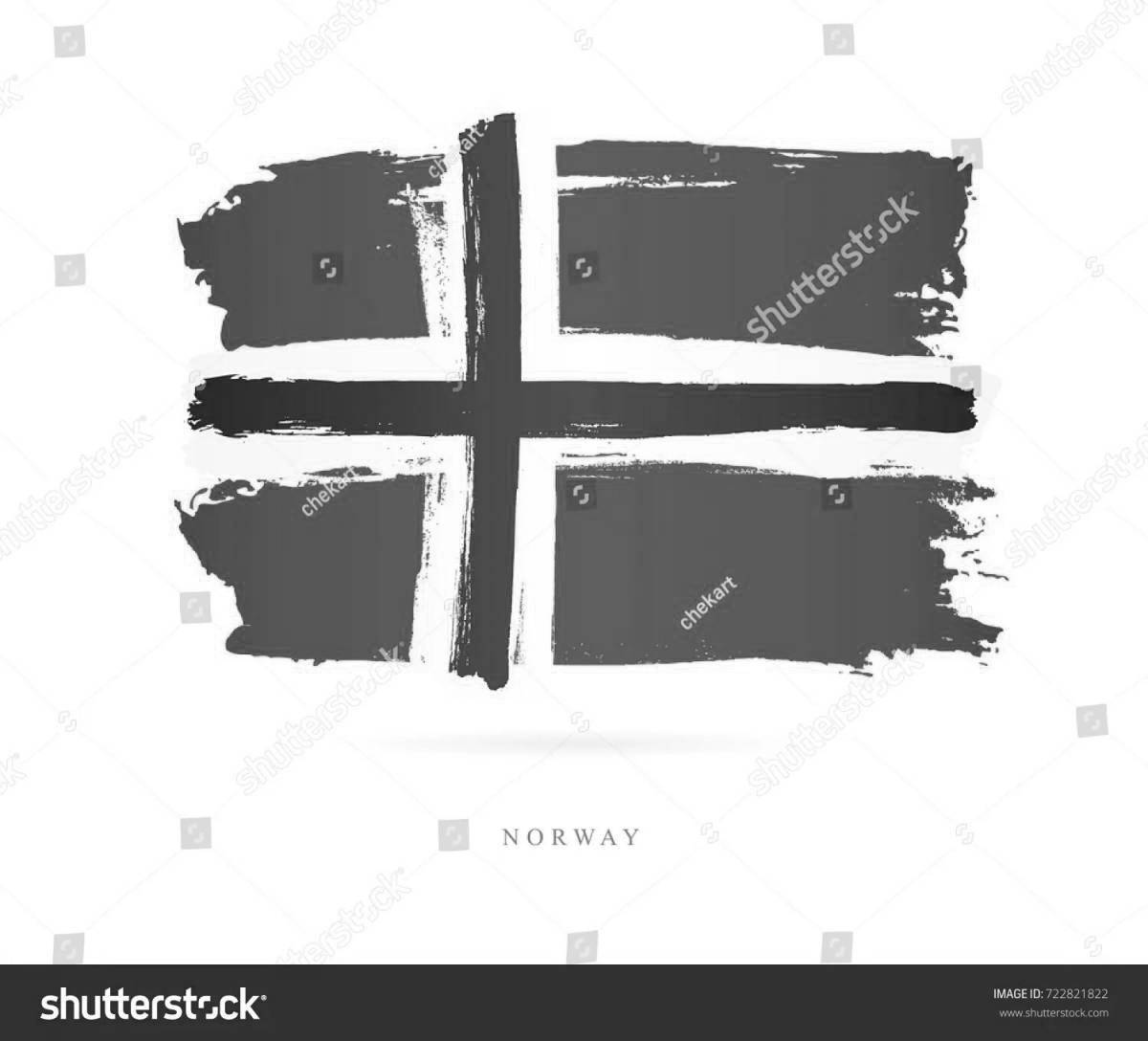 Раскраска живой флаг норвегии