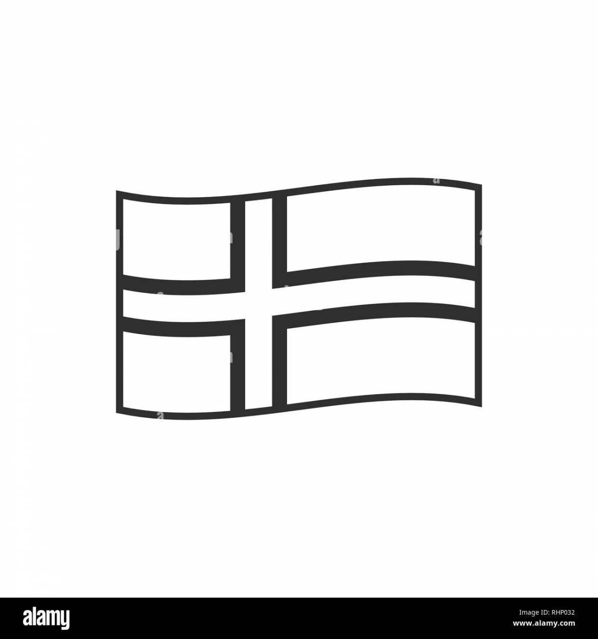 Раскраска причудливый флаг норвегии