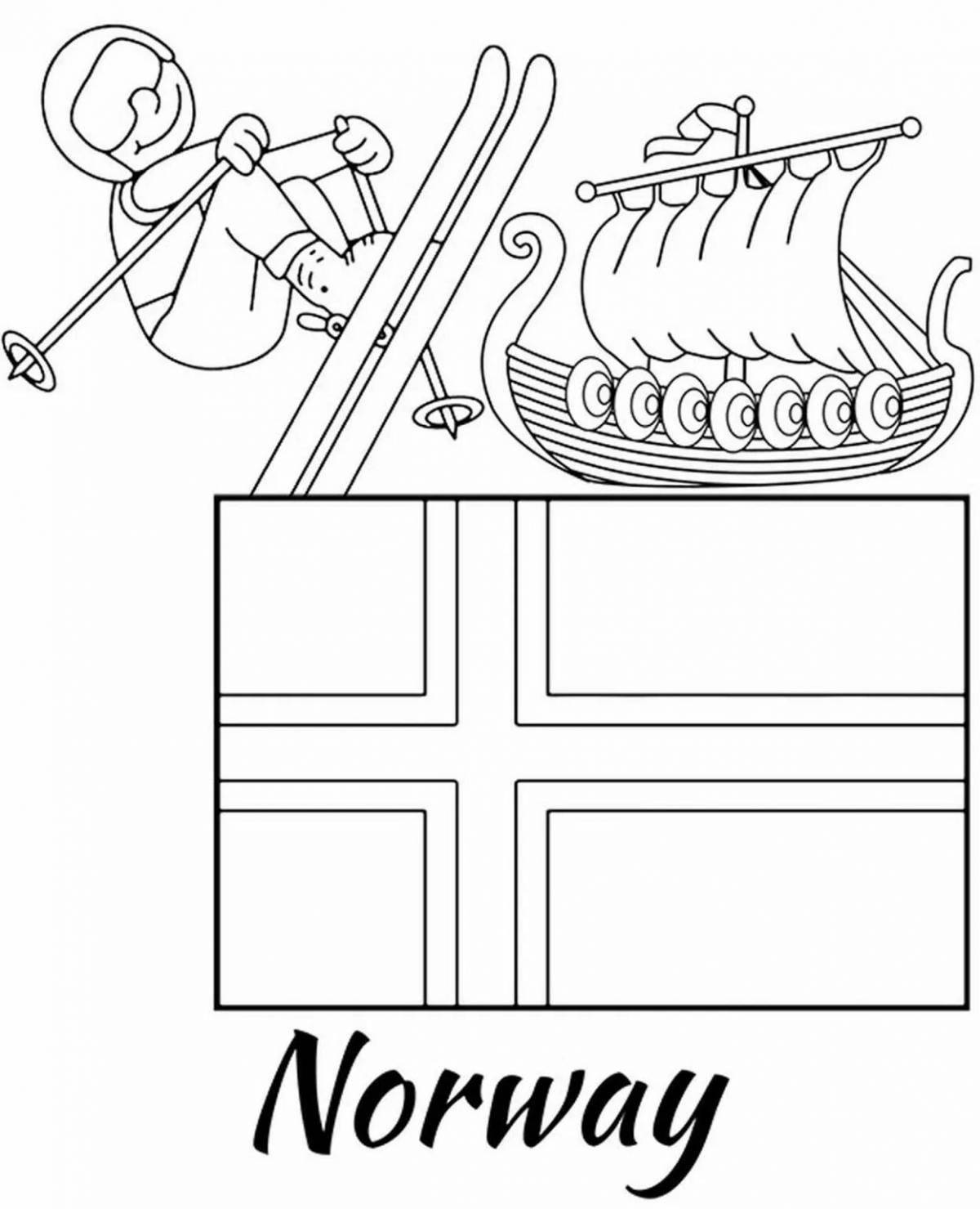 Norway flag coloring page