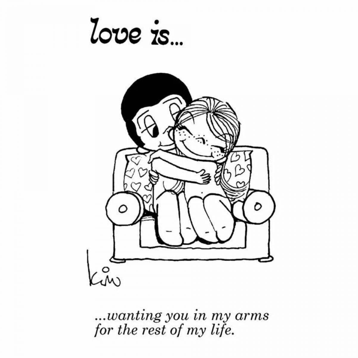 Love is shining coloring book
