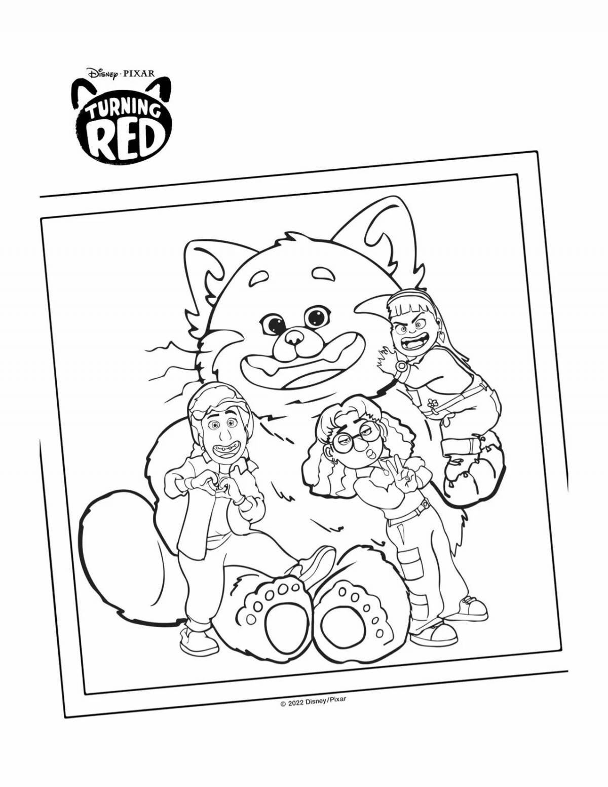 Coloring playful red friend