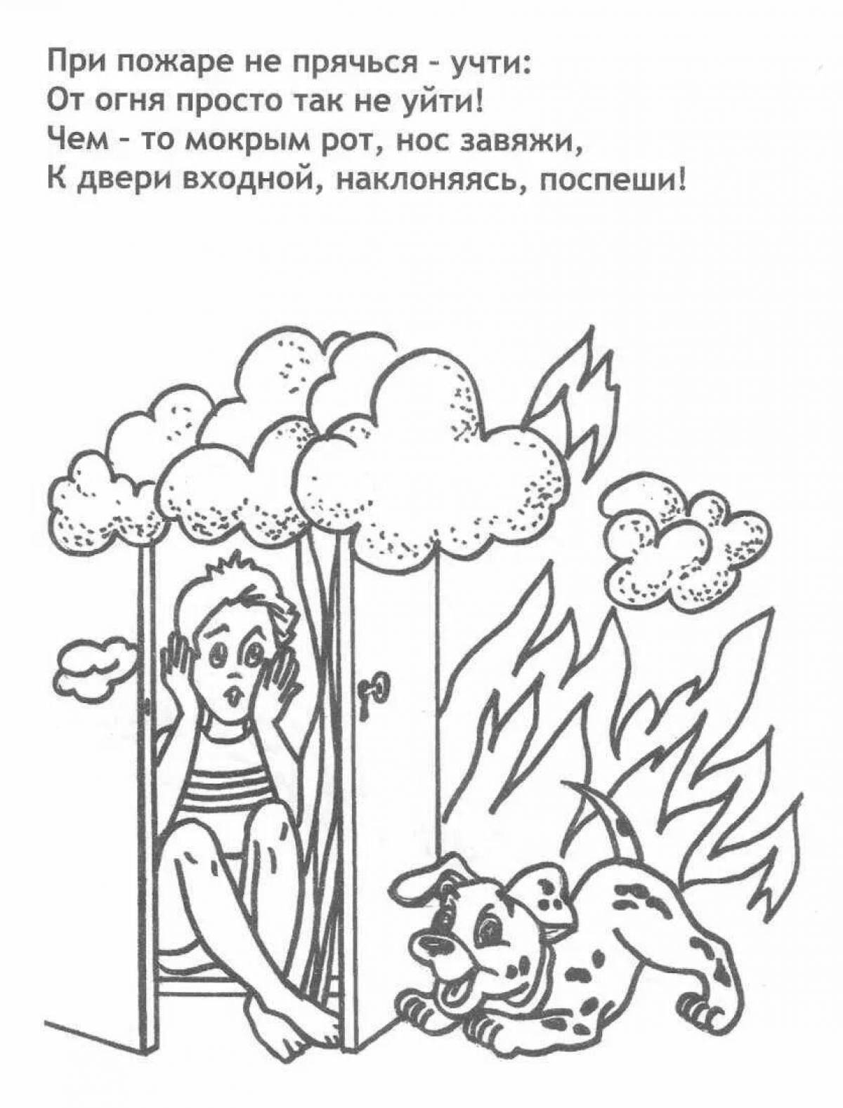 Vibrant fire safety coloring page