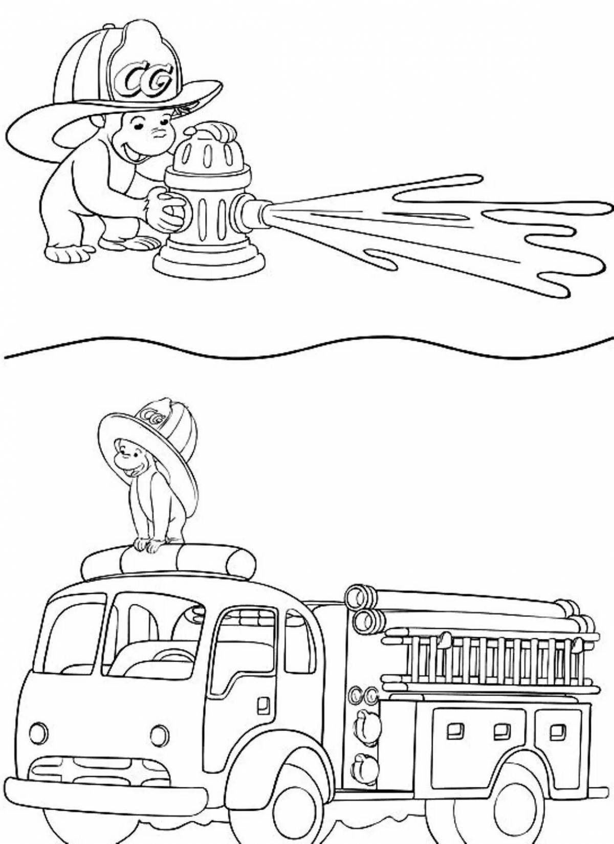 Amazing fire safety coloring page