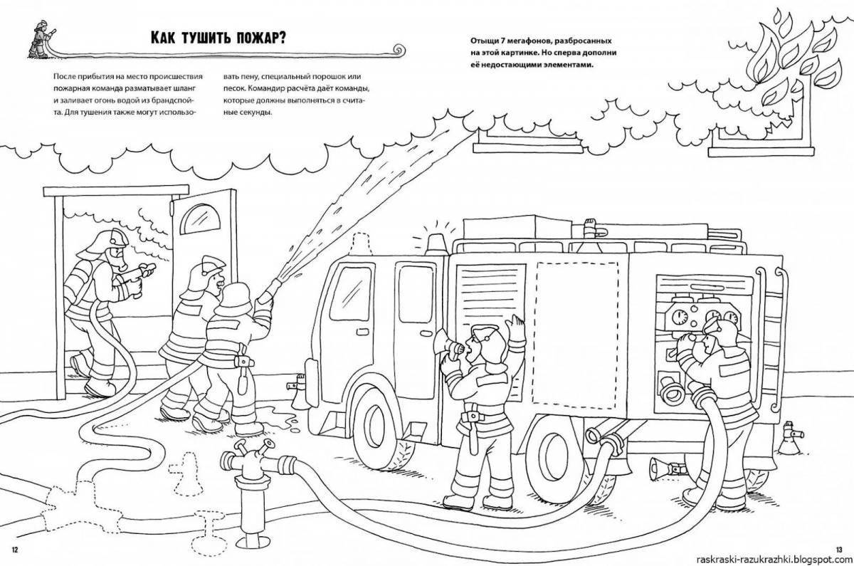Coloring book joyful fire safety