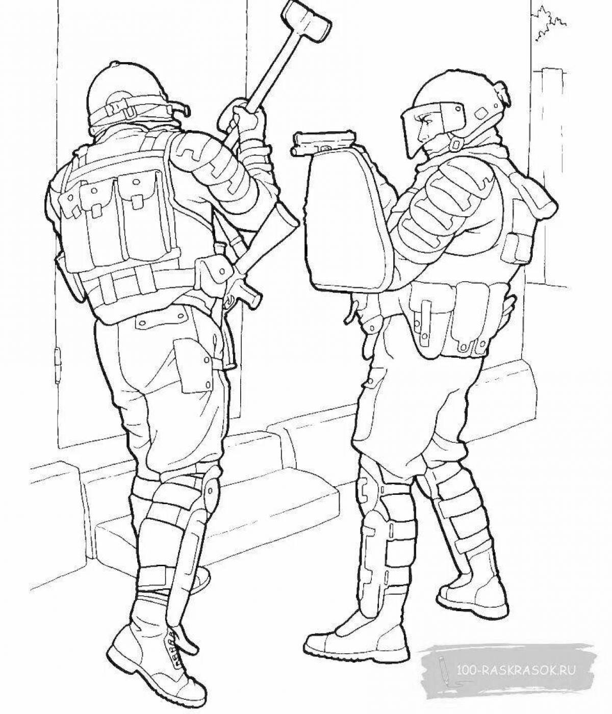 Courageous special forces coloring page
