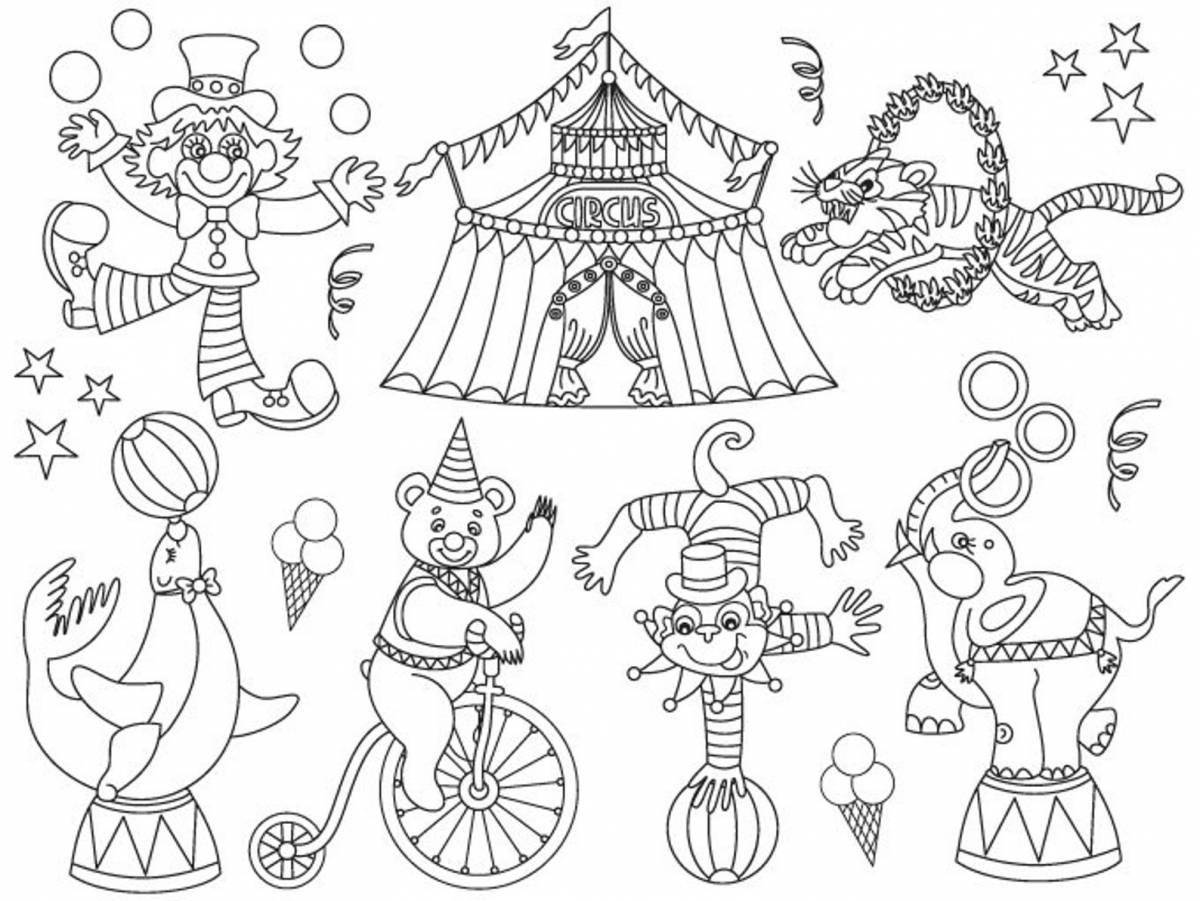 Coloring page magical circus child