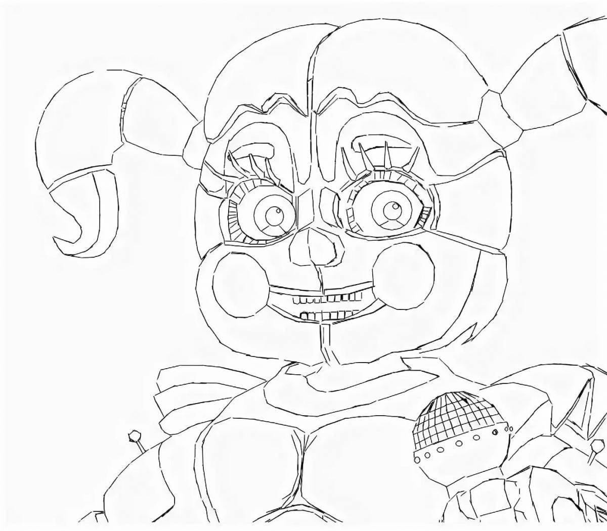 Coloring book glowing circus baby