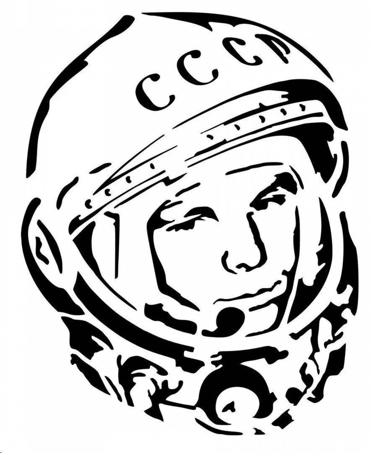 Yuri Gagarin's brilliant coloring